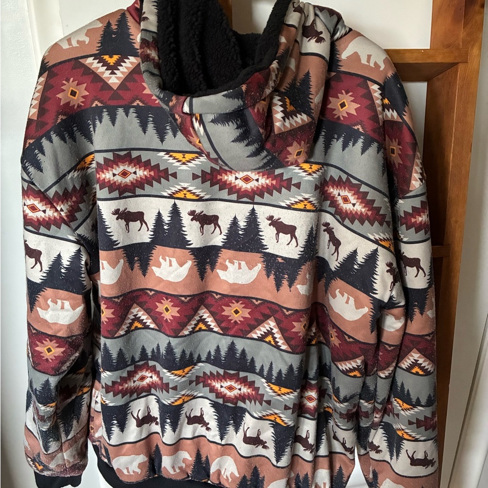 Men's Rustic Patterned Hoodie Sweater